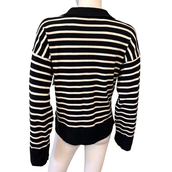 NEW VINCE CAMUTO Striped Long Sleeve Sweater Top Size S - Picture 3 of 7